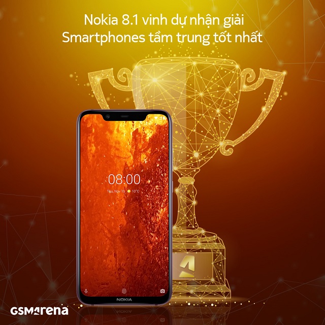 Nokia 8.1 thắng giải “Best Mid-ranger of 2018” do người tiêu dùng bình chọn trên GSMArena