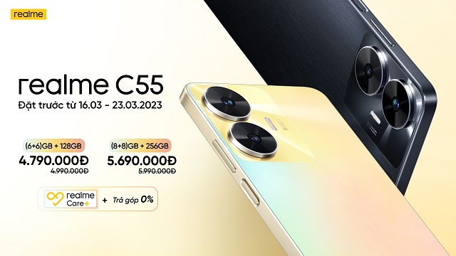 realme C55 chính thức trình làng với vũ khí kép: camera 64MP và bộ nhớ khủng 256GB, duy nhất trong phân khúc 6 triệu