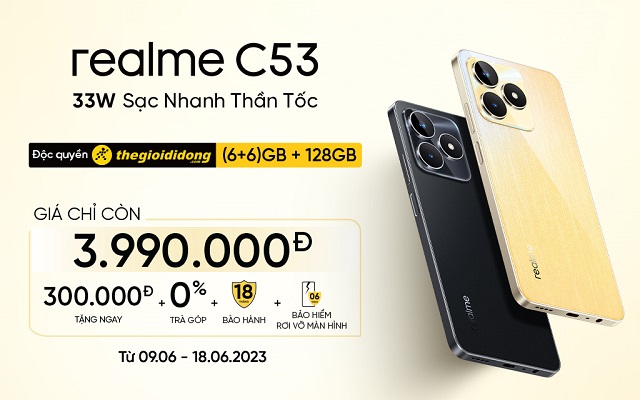realme C53 gây sốt đạt 6.500 đơn đặt hàng chỉ sau 72 giờ mở bán, lọt top smartphone bán chạy nhất tại Thế Giới Di Động